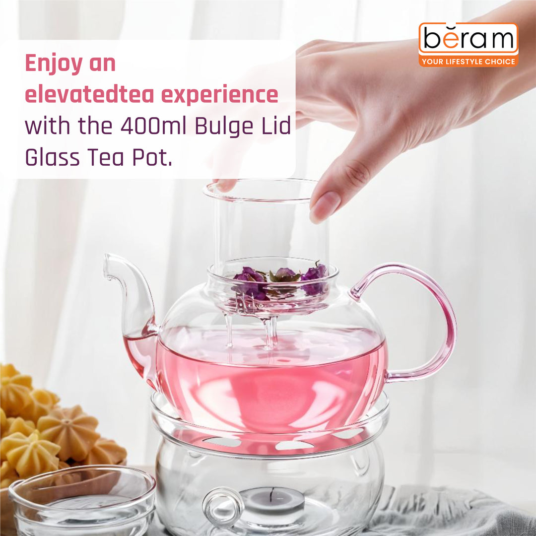 Glass Teapot with Bulge Lid