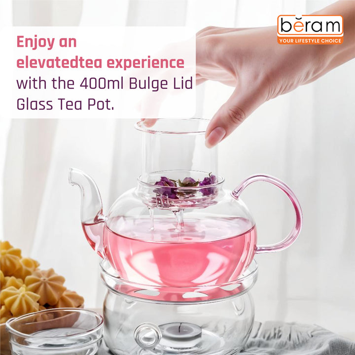 Glass Teapot with Bulge Lid