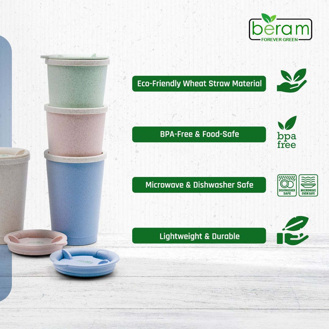 Wheat Straw 300 ml Cup With Lid