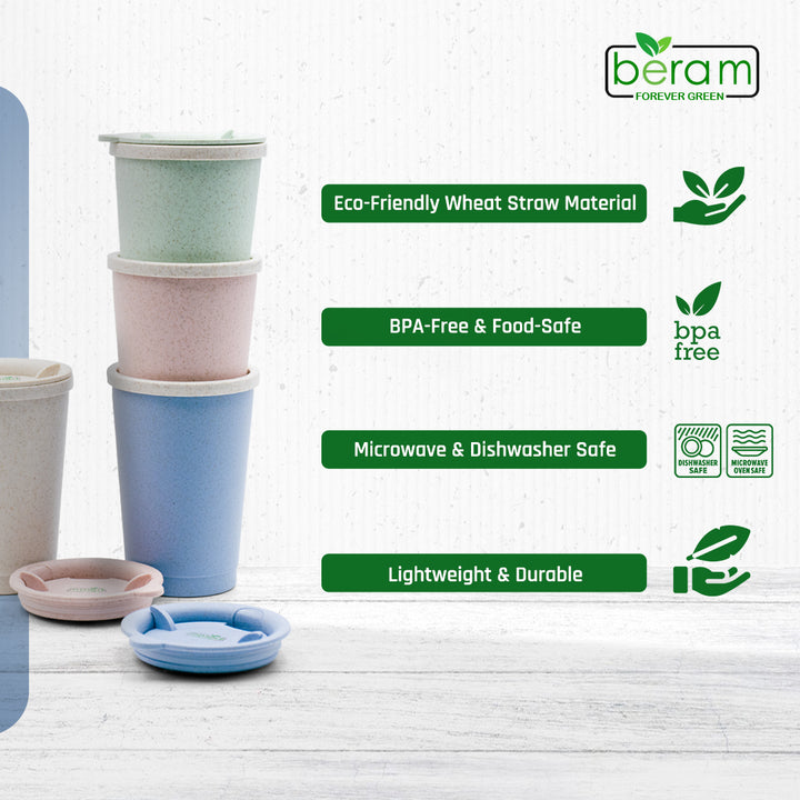 Wheat Straw 300 ml Cup With Lid