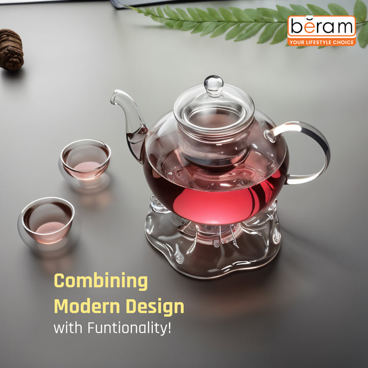 Glass Teapot with Bulge Lid