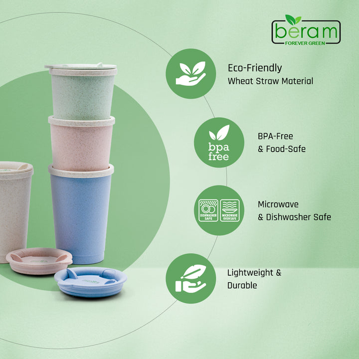 Wheat Straw 300 ml Cup With Lid