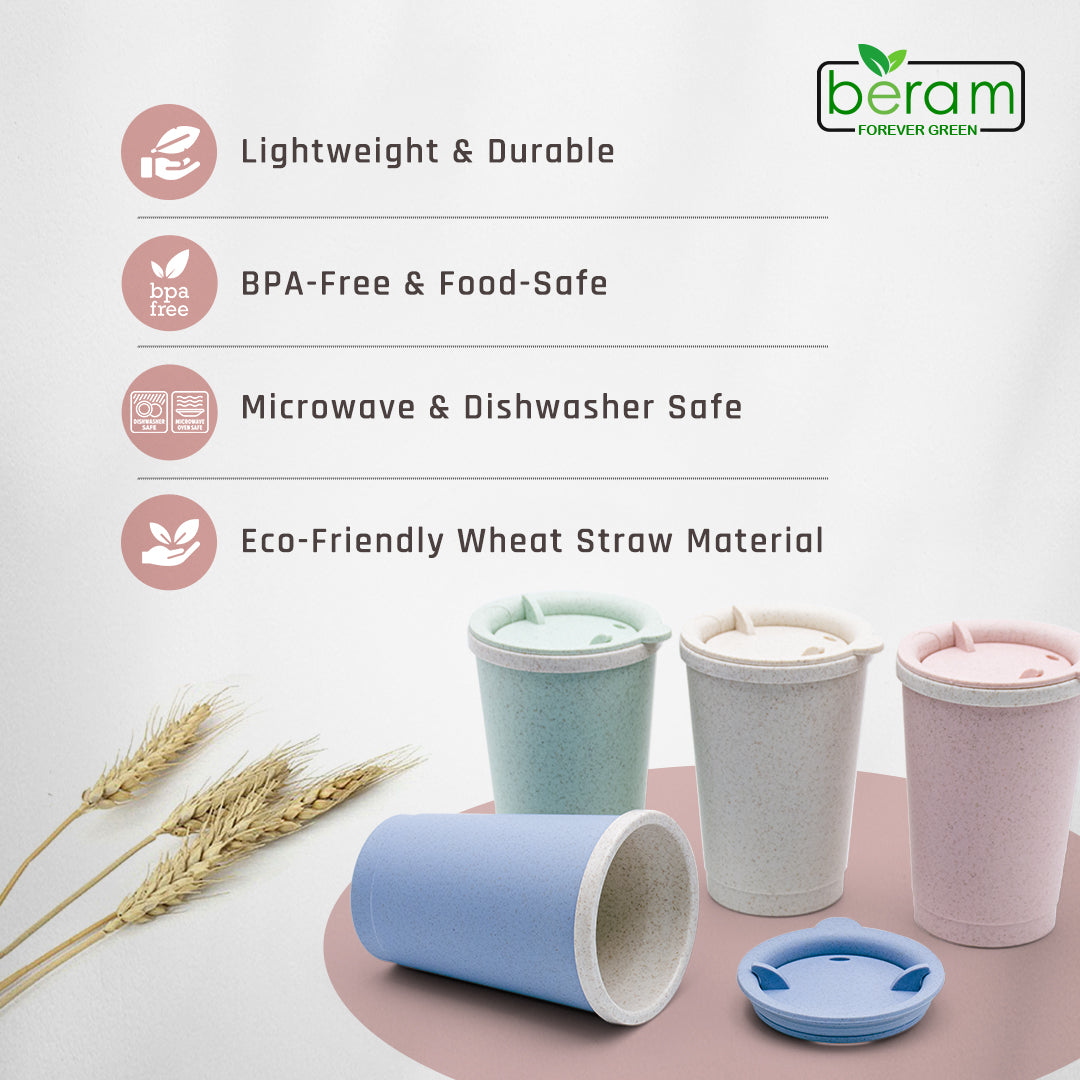 Wheat Straw 300 ml Cup With Lid