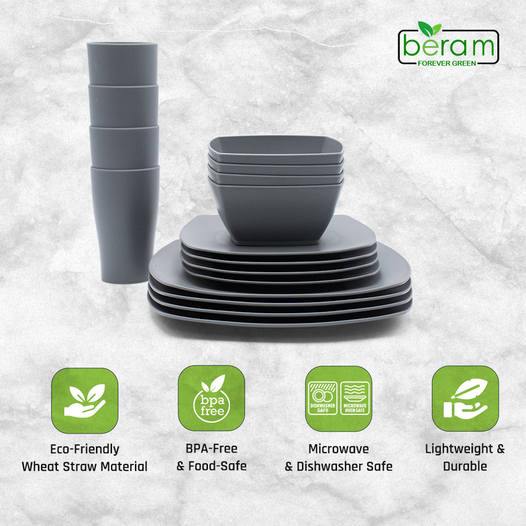 Wheat Straw 16 pc Square Set