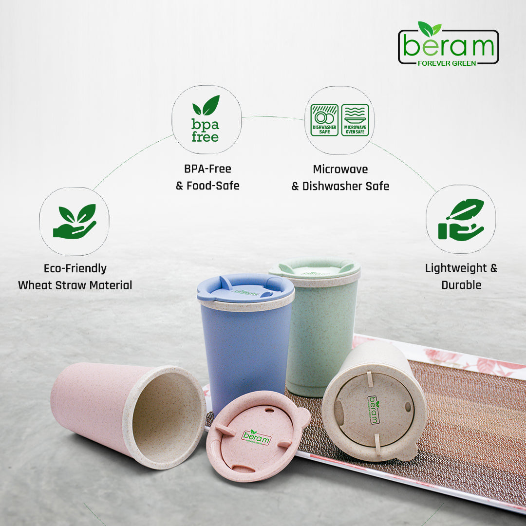 Wheat Straw 300 ml Cup With Lid