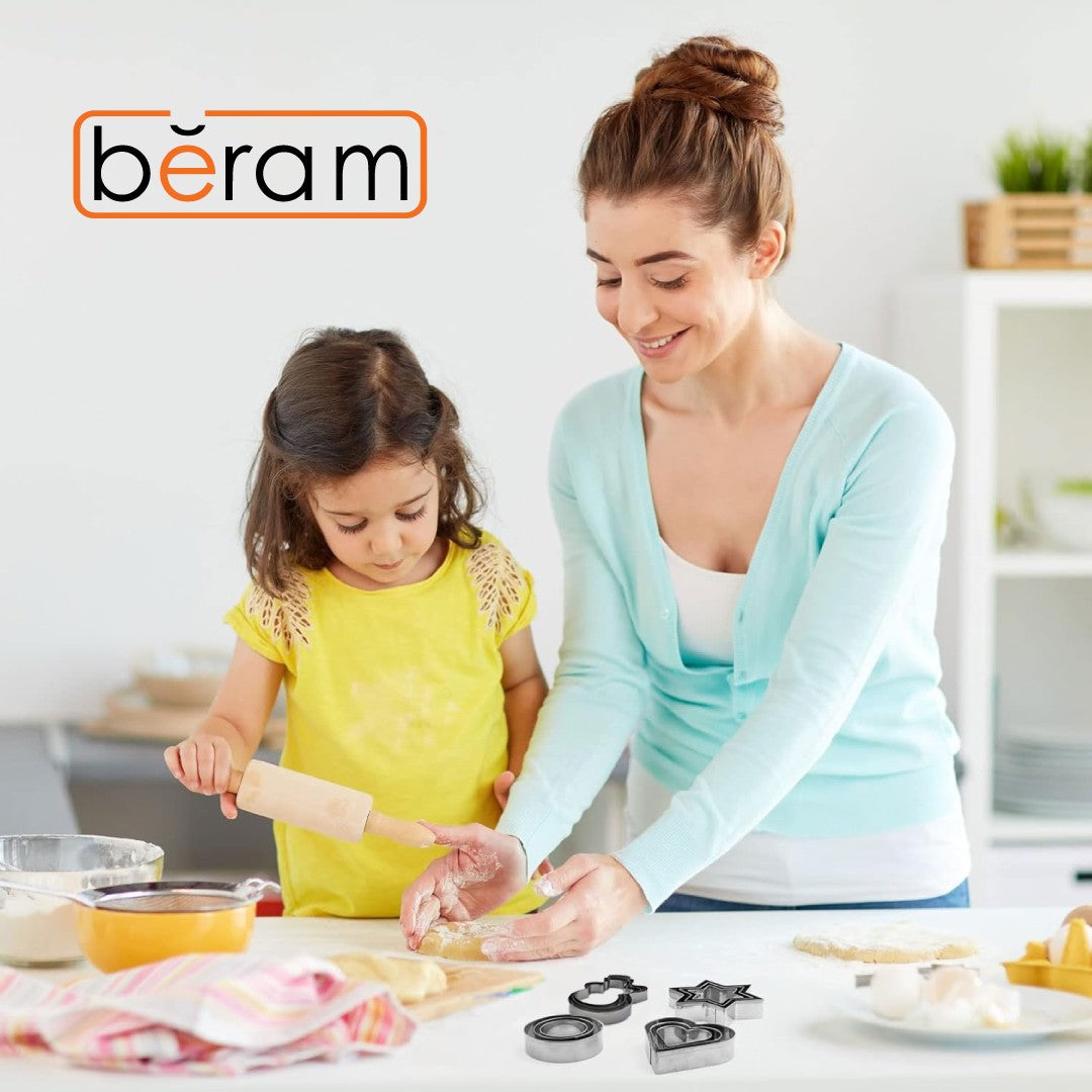 Biscuit and Cookie Cutter Stainless Steel Mould - 12 Pieces