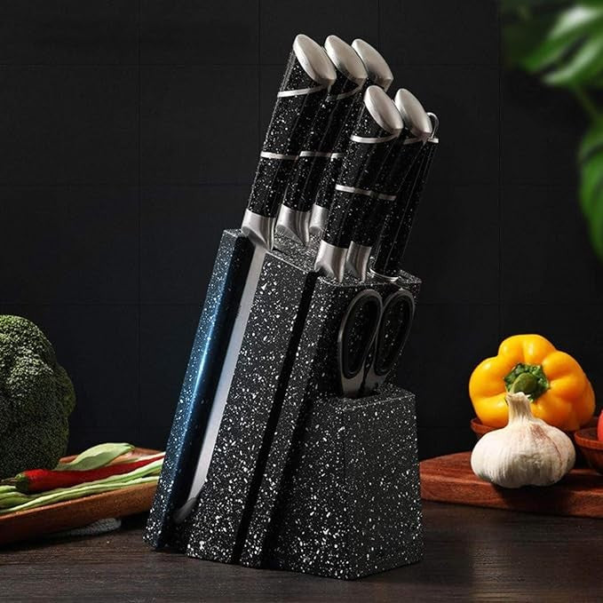 8 Pieces Kitchen Knife & Utensil Set with Steel Handles