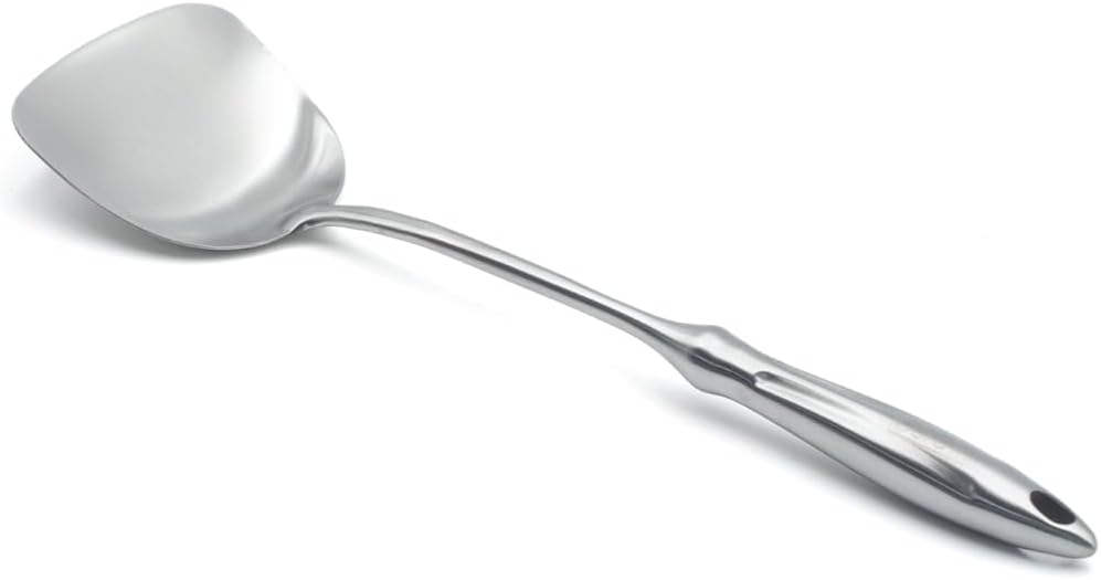 BERAM Honor Spatula Cooking Utensil 304 Stainless Steel Kitchen Tool Frying Spoon 100% Food Grade Compact Elegant Design Silver