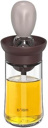 BERAM Oil Dispenser Bottle with Brush, 2 in 1, Used for Barbecue, Vinegar or Sauce, Glass Storage and Dispenser Container with Silicone Basting Brush for Kitchen, Baking, Air Fryer