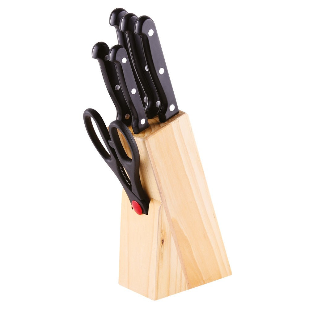 7 Pieces Wooden Block Knife Set
