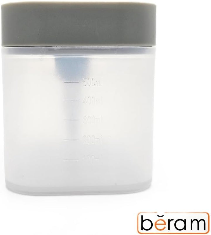 BERAM 500ml Soap Dispenser with Sponge Holder, 2-in-1 Countertop Pump for Kitchen Sink, Dishwasher Soap Dispenser, Refillable with Cleaning Cloth Rack - Space-Saving Kitchen Organizer