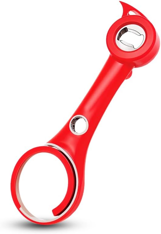 BERAM Can Opener 6-in-1 Multiopener – Multifunctional Jar, Bottle, Pull Tab, and Seal Opener – Ergonomic Lid Opener Tool for Weak Hands and Seniors – Kitchen Essential