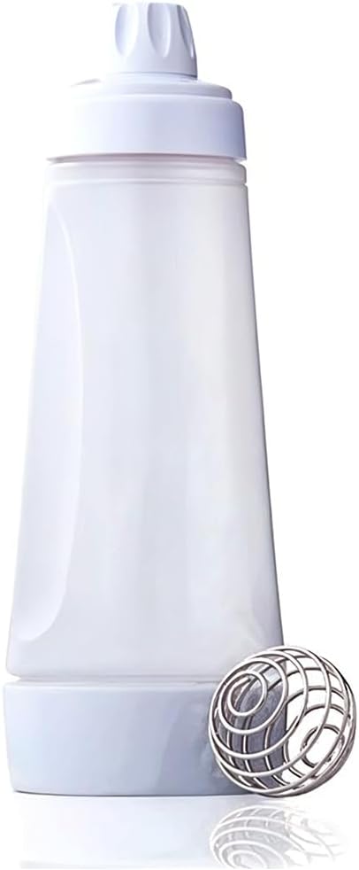 BERAM Pancake Mixer with Wire Whisk, 1 Litre, Hand Batter Dispenser, 2 in 1 Baking Tool, Bottle Shaker for Cupcakes, Crepes, Muffins, and More