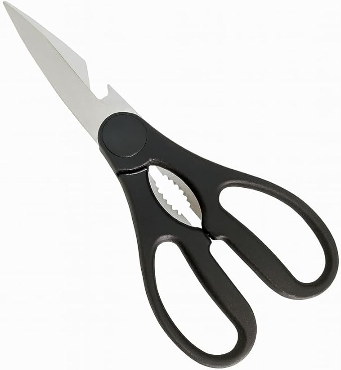 BERAM Multipurpose Kitchen Shears with Nutcracker and Can Opener Heavy Duty 2CR13 Stainless Steel Blades Sharp Rustproof Scissors for Cooking and Household Use