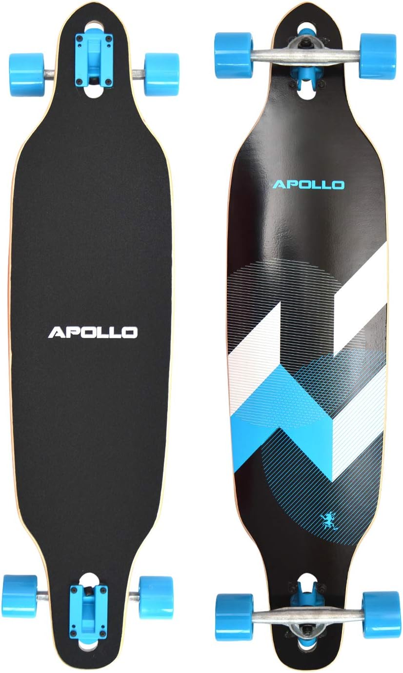 Apollo Drop-Through Longboard Skateboard – 39" Freeride Cruiser with ABEC-9 Bearings, 7-Layer Maple Deck & T-Tool – Ideal for Beginners, Teens & Adults – Smooth Ride & Sharp Turns for Urban Skating and Downhill Carving