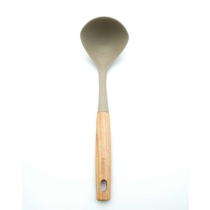 Beram 4-Piece Silicone Kitchen Utensil Set with Natural Wooden Handles Heat Resistant, BPA Free, Non Stick Safe Cooking Tools Beige Colour