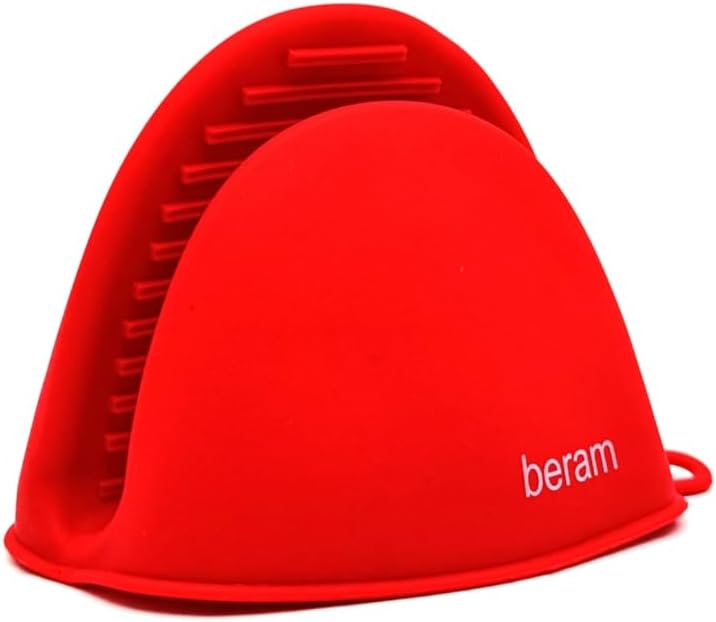 BERAM Silicone Mini Oven Mitts, Set of 2, Kitchen Pot Holders, Heat Resistant, Small Kitchen Mitts, Air Fryer Mitts Mini, Pot Pinch Grip for Cooking and Baking