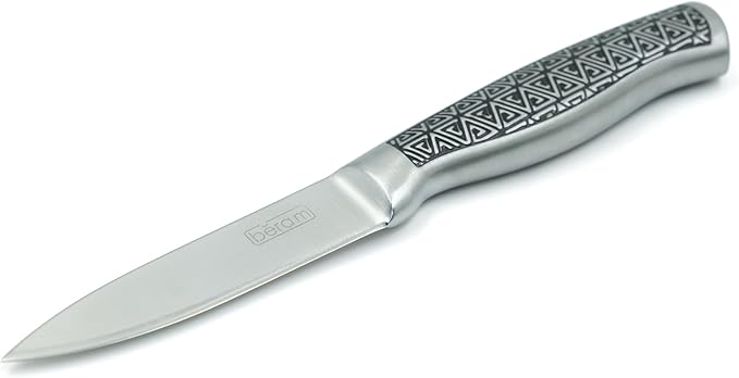 BERAM 3.5 Inch Paring Knife, High Carbon Stainless Steel Blade with Sleek Hollow Stainless Steel Handle, Precision Knife for Peeling, Trimming, and Garnishing, Compact and Durable Kitchen Tool