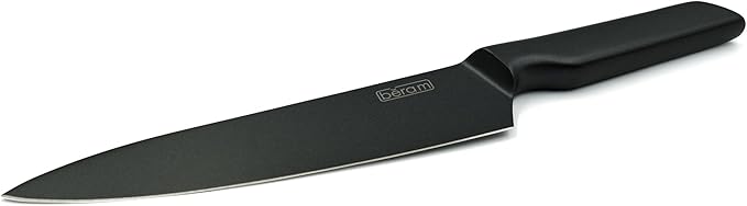 BERAM 8 Inch Chef Knife, Black Oxide Coated High Carbon Stainless Steel Blade with Sleek Handle, Professional Kitchen Knife for Precision Chopping, Slicing, and Mincing, Stylish and Durable
