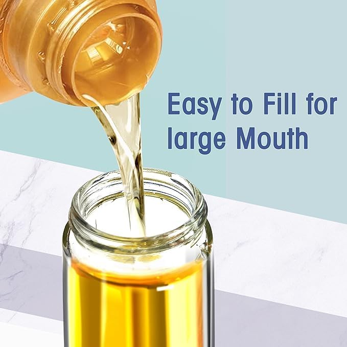 Beram Oil Dispenser Bottle with Barbecue Brush, Used for Oil, Vinegar or Sauce, Oil Storage and Dispenser Container with Silicone Basting Brush for Kitchen, (Blue)