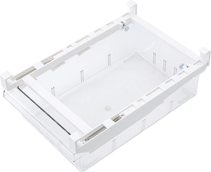 Beram Pull-Out Refrigerator Drawer Extendable Organizer Box Rectangular Fridge Under Shelf Organizer Bin PET ABS Iron Sliding Storage Box for Cheese Deli Meat Drinks Fruits & Vegetables