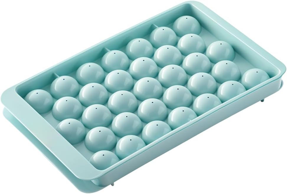 BERAM Round 33 Grids Ice Ball Maker for Freezer, Honeycomb Ice Moulds, Stackable Ice Trays, Food Grade PP material, Silicone Ice Maker Trays, BPA free Mold