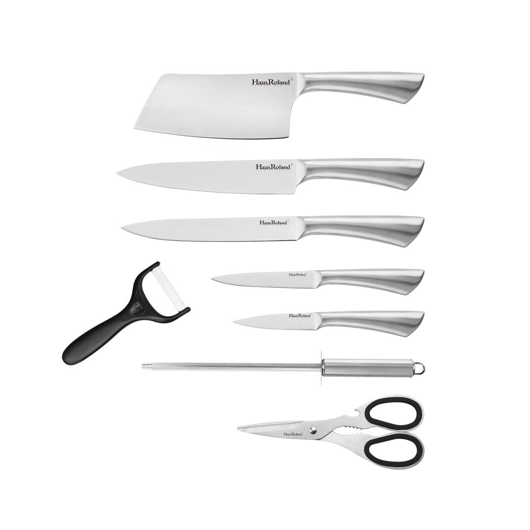 9 Pieces Kitchen Knife Set with Spinning Block