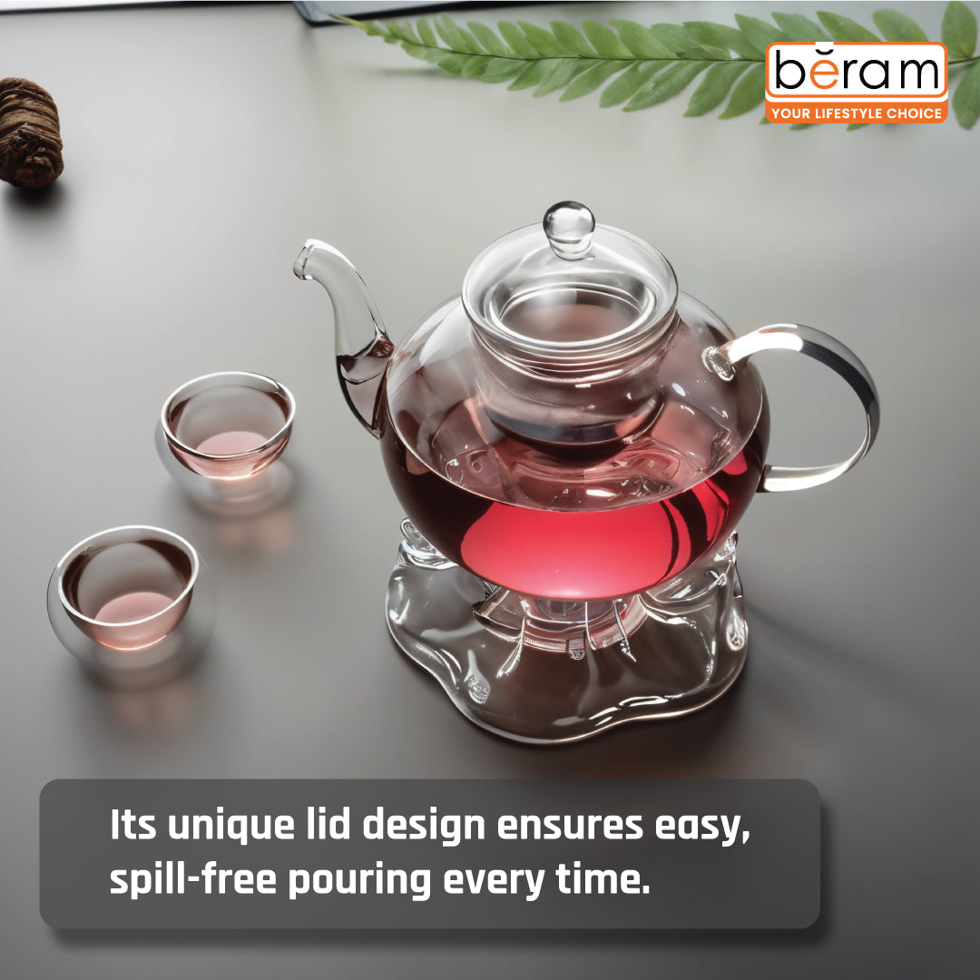 Glass Teapot with Bulge Lid