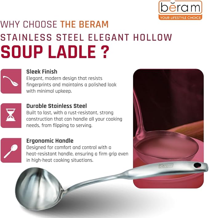 Stainless Steel Elegant Hollow Soup Ladle