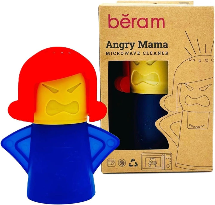 BERAM Angry Mama Microwave Cleaner for Kitchen, Oven Steaming Cleaner, Easy Steam Cleaning Solution for Stains, Effective with No Chemicals