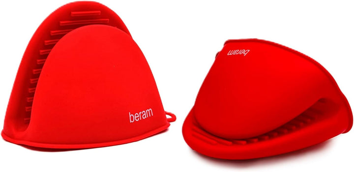 BERAM Silicone Mini Oven Mitts, Set of 2, Kitchen Pot Holders, Heat Resistant, Small Kitchen Mitts, Air Fryer Mitts Mini, Pot Pinch Grip for Cooking and Baking