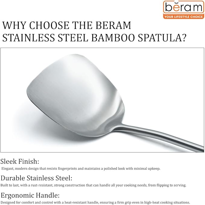 Stainless Steel Bamboo Spatula