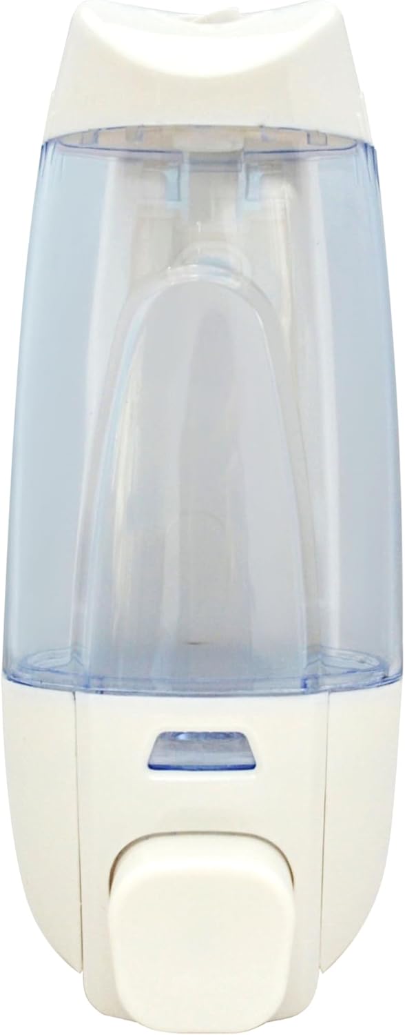 Wall Mounted Liquid Soap Dispenser 300ml Transparent & Silver Grey Manual Dispenser for Bathroom Kitchen or Office Refillable & Durable