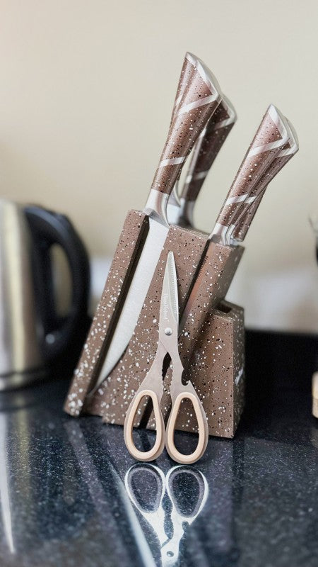 8 Pieces Kitchen Knife & Utensil Set with Steel Handles