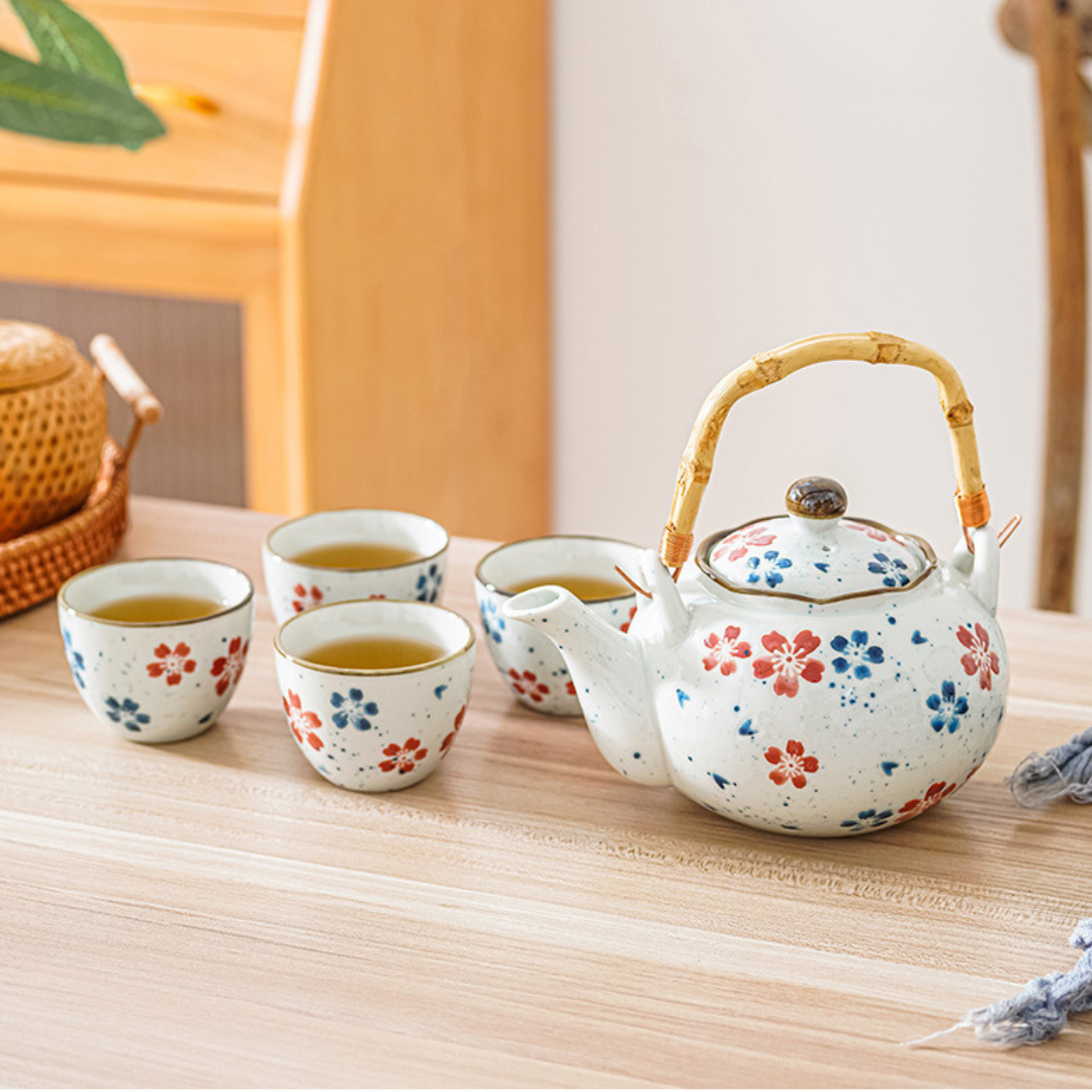 Porcelain Tea Set Multicolored