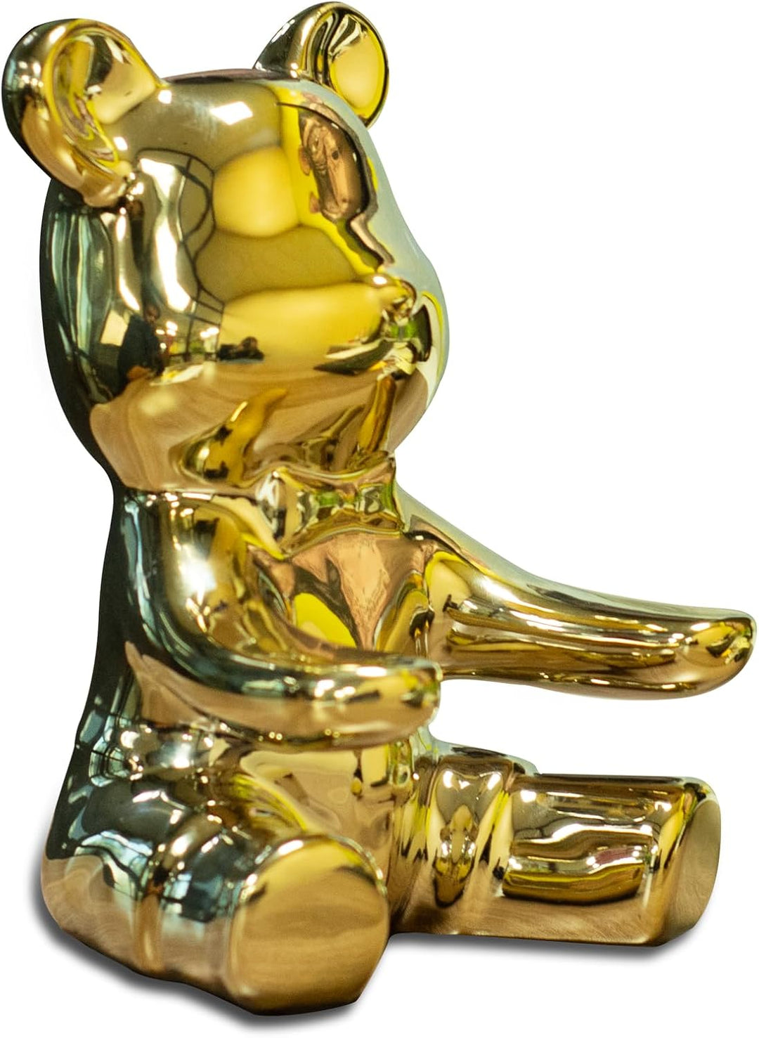 BERAM Golden Bunny Piggy Bank with Key Stand – Ceramic Art Sculpture, Modern Abstract Home Decor, Indoor Shelf Ornament & Functional Office, Living Room, Dining Room Centerpiece
