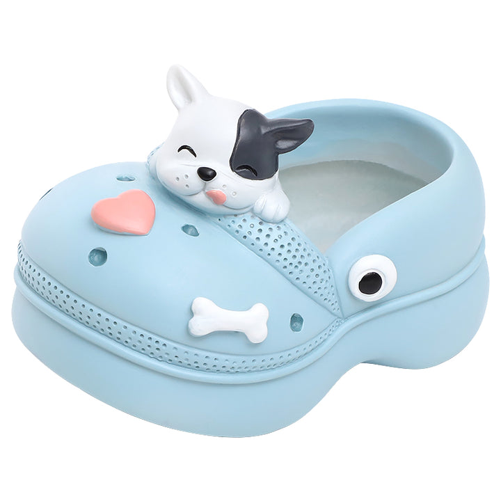 Beram Crocs Shape Animal Flower Pot Set Pink Bunny and Green Panda Polyresin Cute Succulent Planters with Drainage Hole Indoor Outdoor Decorative Flower Pots Home Office Desk Decor Pen Pencil Holder Gift