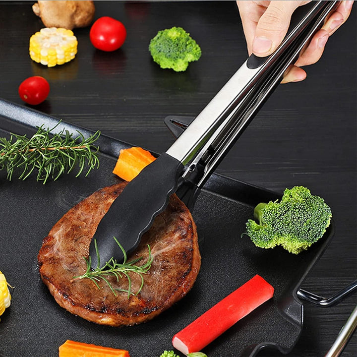 9" Cooking Tongs for Frying, Serving, Grilling and BBQ
