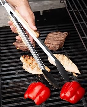 9" Cooking Tongs for Frying, Serving, Grilling and BBQ