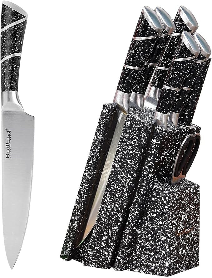 8 Pieces Kitchen Knife & Utensil Set with Steel Handles