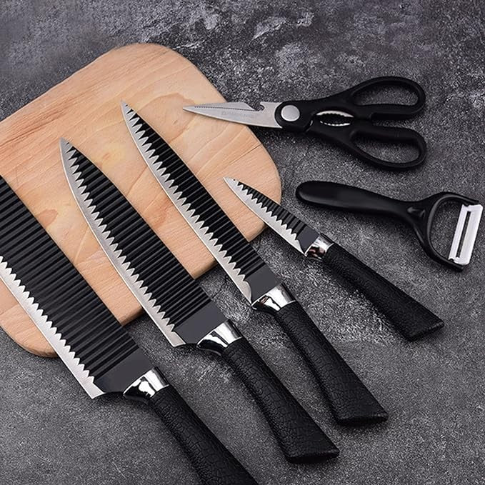 6 Pieces Leather Knife Set