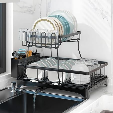 2-Tier Dish Drying Kitchen Rack