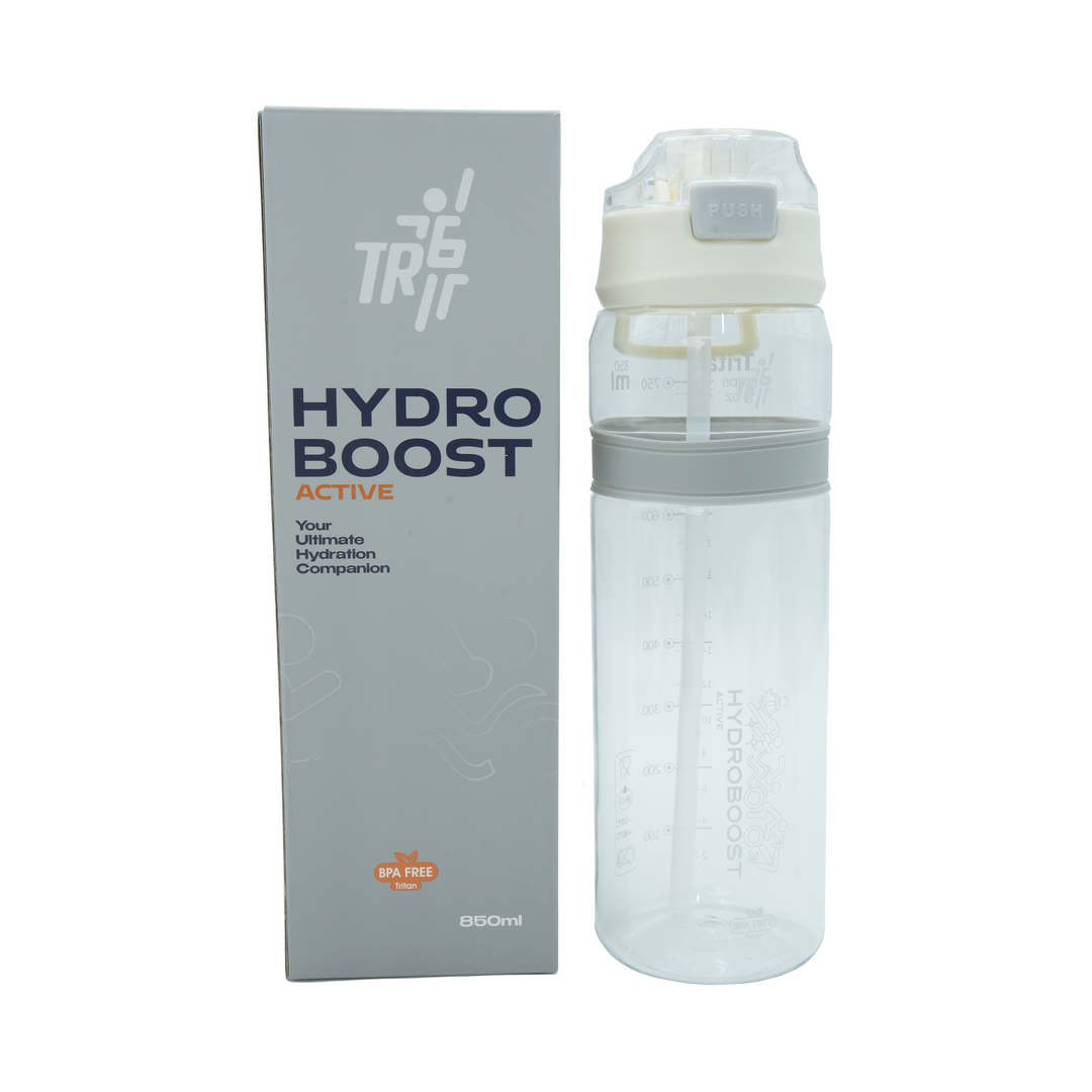 TR6 Hydro Boost Active  Water Bottle| Transparent Tritan |BPA- Free| Push-Lid with Straw | Leak-Proof, Lightweight, Shatter-Resistant