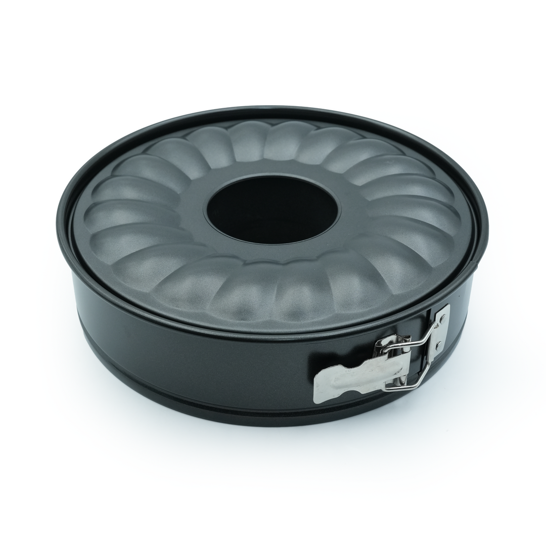 26cm Round Springform Cake Tin, 2 Base Set with Flat and Tube Base, premium Non-Stick Coating, Leak-Proof, Easy-Release Lock, Steel Baking Pan for Cheesecake, Bundt & Sponge Cakes