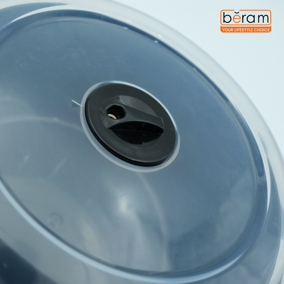 Beram 3-Piece Black & Grey BPA-Free Microwave Safe Food Storage Container Set with Vented Lids, Reusable Plastic Lunch Boxes for Meal Prep, Freezer & Dishwasher Safe, Stackable Containers (2.8L, 1.55L, 0.55L)