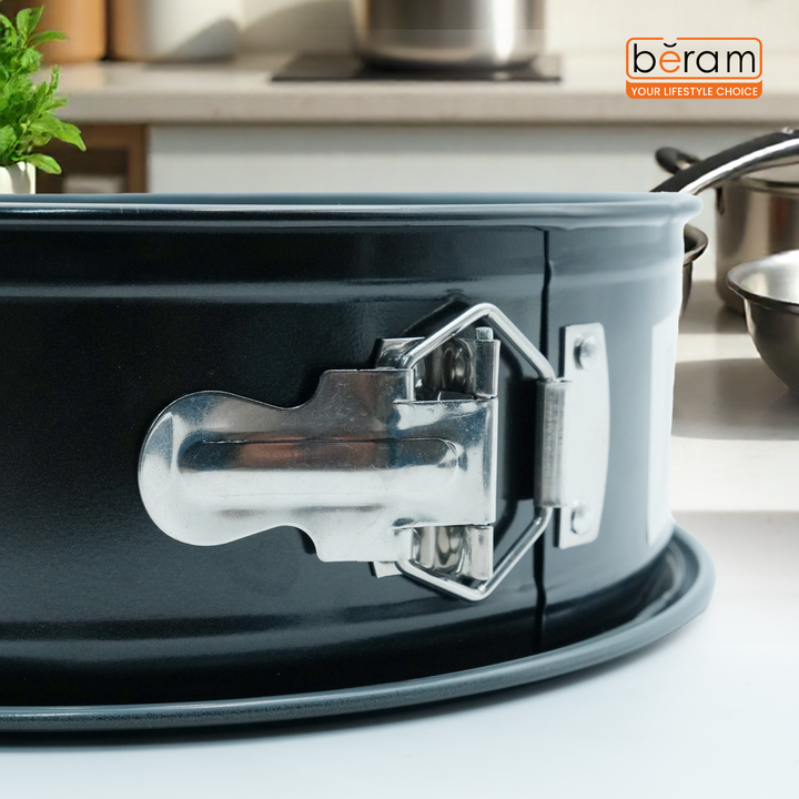 26cm Round Springform Cake Tin, 2 Base Set with Flat and Tube Base, premium Non-Stick Coating, Leak-Proof, Easy-Release Lock, Steel Baking Pan for Cheesecake, Bundt & Sponge Cakes