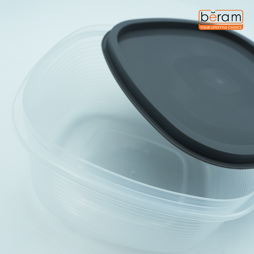 Beram 5-Piece Grey Food Storage Container Set with Airtight Lids BPA-Free Plastic Leakproof Stackable Freezer Safe Microwave Safe Dishwasher Safe Meal Prep & Pantry Organization Containers