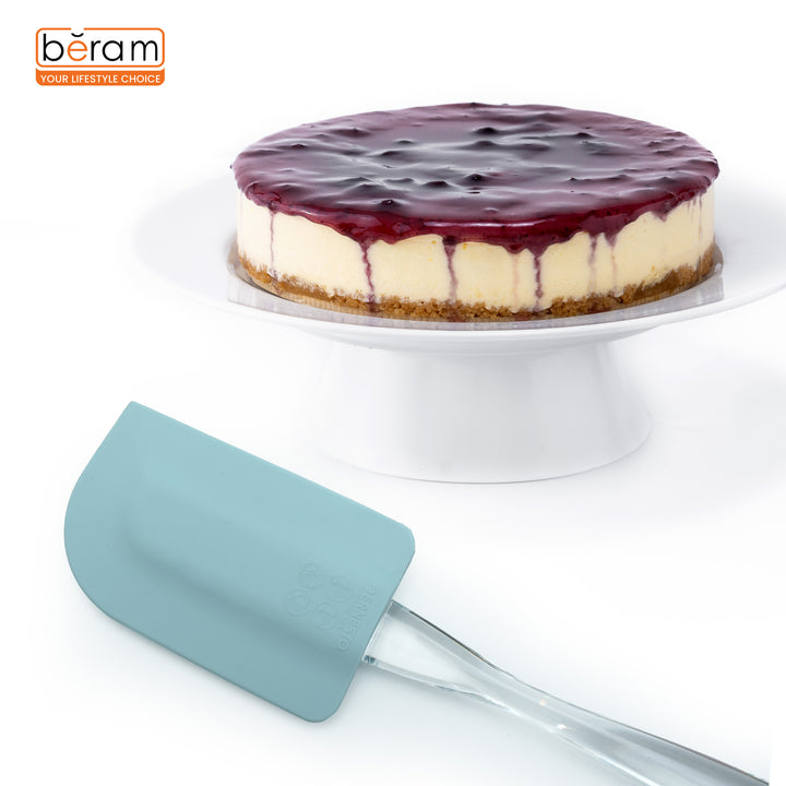 Beram Silicone Spatulas Set of 2 – Heat-Resistant Platinum Silicone Heads Clear Ergonomic Handles Dishwasher Safe BPA-Free Ideal for Baking Cooking & Mixing