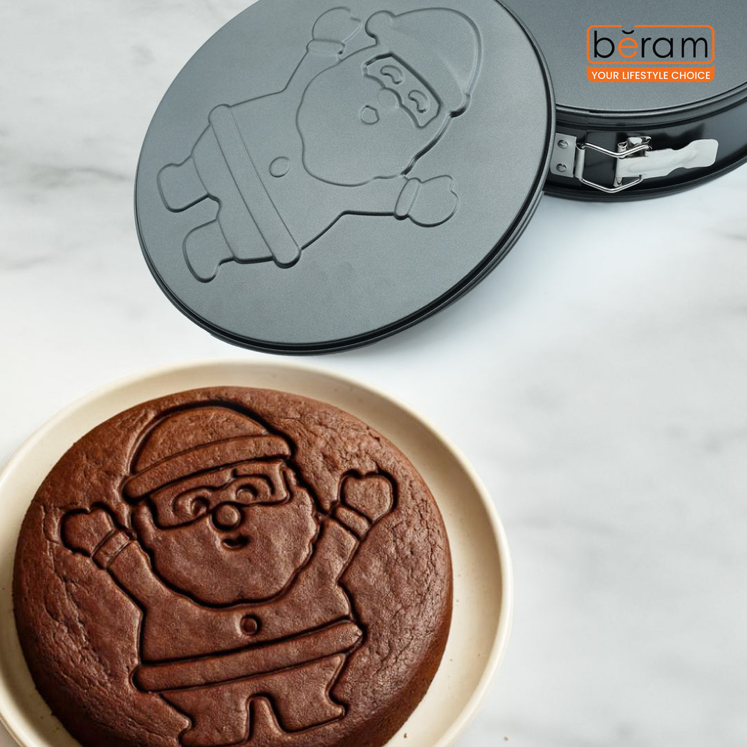 26cm Springform Cake Pan with Interchangeable Bases, Non-Stick premium Coating, Leak-Proof, Oven Safe up to 230°C Classic & Holiday Mold, 3L Capacity