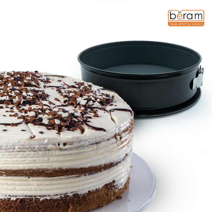 26cm Round Springform Cake Tin, 2 Base Set with Flat and Tube Base, premium Non-Stick Coating, Leak-Proof, Easy-Release Lock, Steel Baking Pan for Cheesecake, Bundt & Sponge Cakes